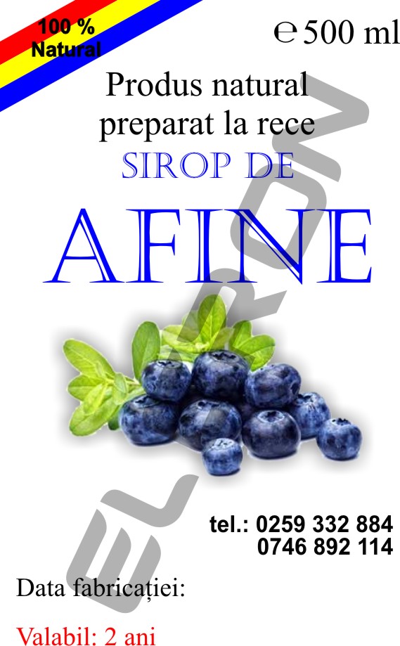 Etichetă sirop de afine