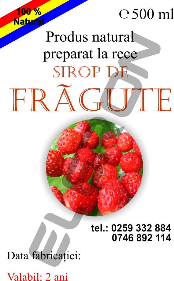 Etichetă sirop de frăguțe