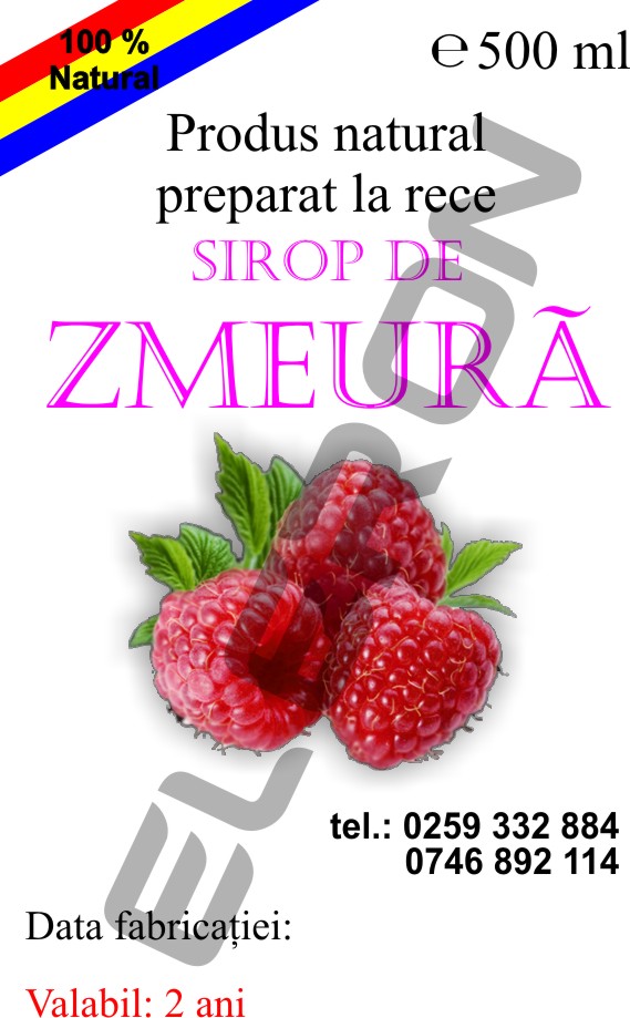Etichetă sirop de zmeură